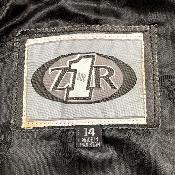Z1R Women’s Motorcycle Leather Belted Jacket Full Zip Size 14 - Picture 7 of 12